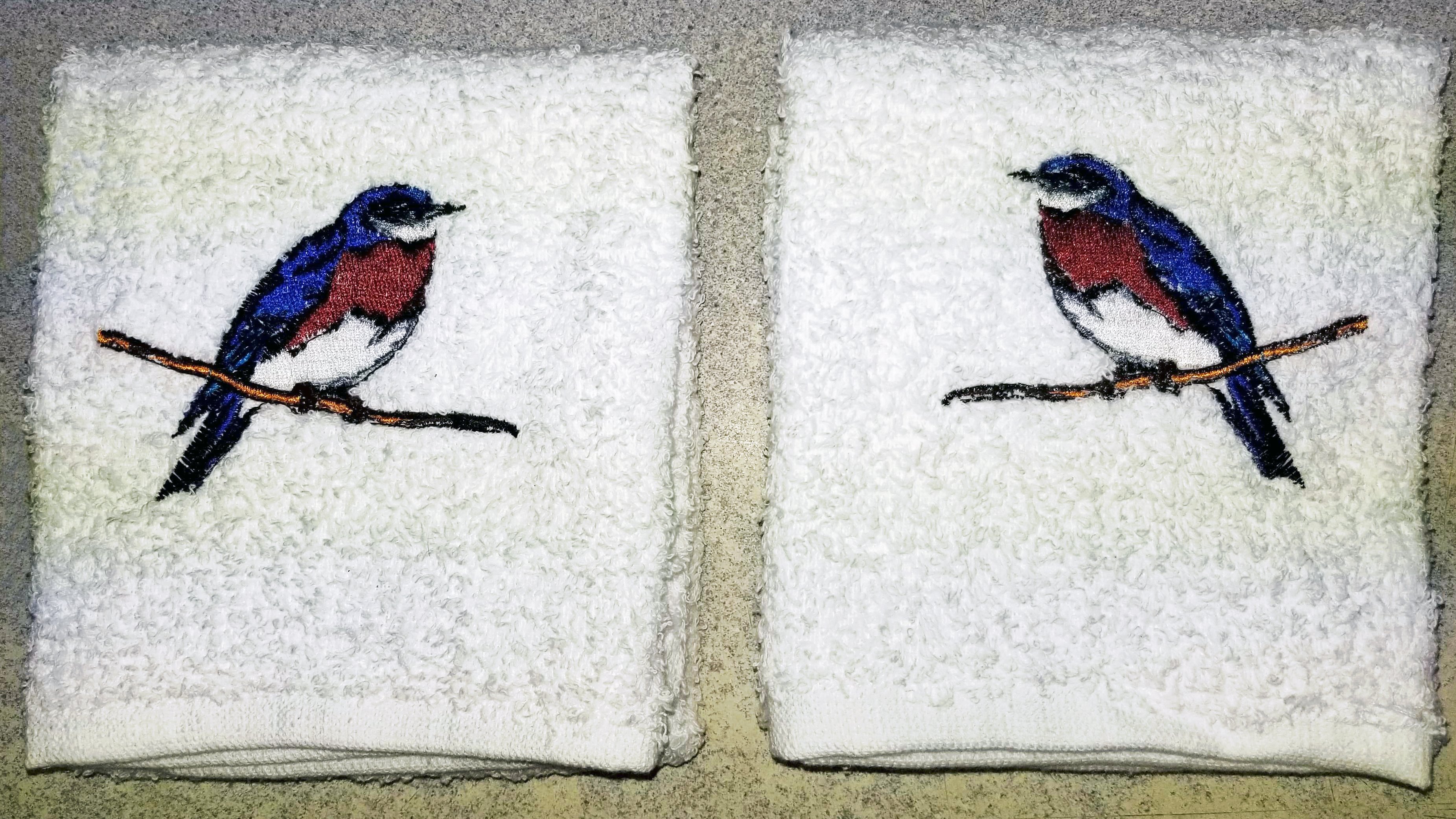 Bluebird towels